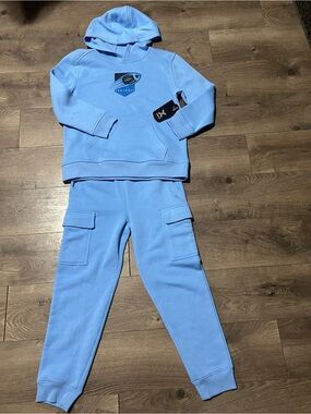 Xersion Blue Pullover Hoodie & Sweatpants Set Size 8 New